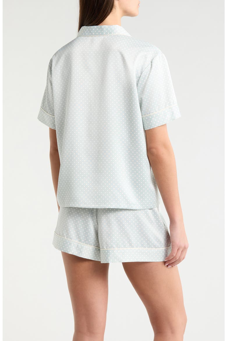 Satin Short Pajamas, Alternate, color, TEAL STEAM ALHAMBRA GEO