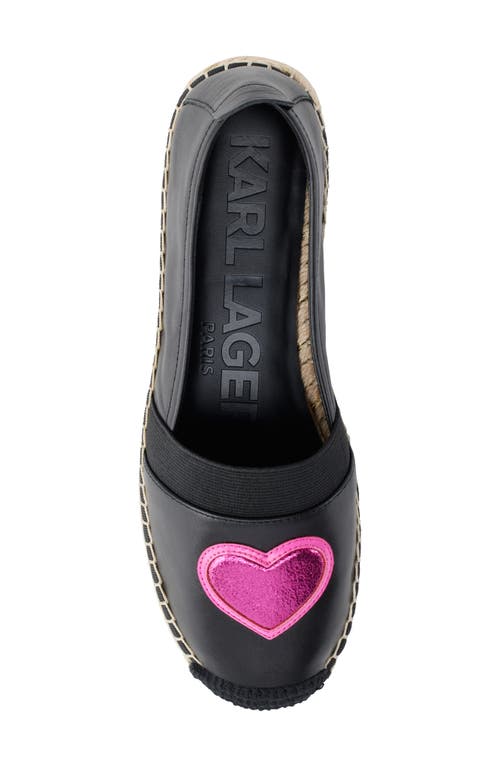 Karl Lagerfeld Women's Manika Heart Patch Espadrille Flats In Black