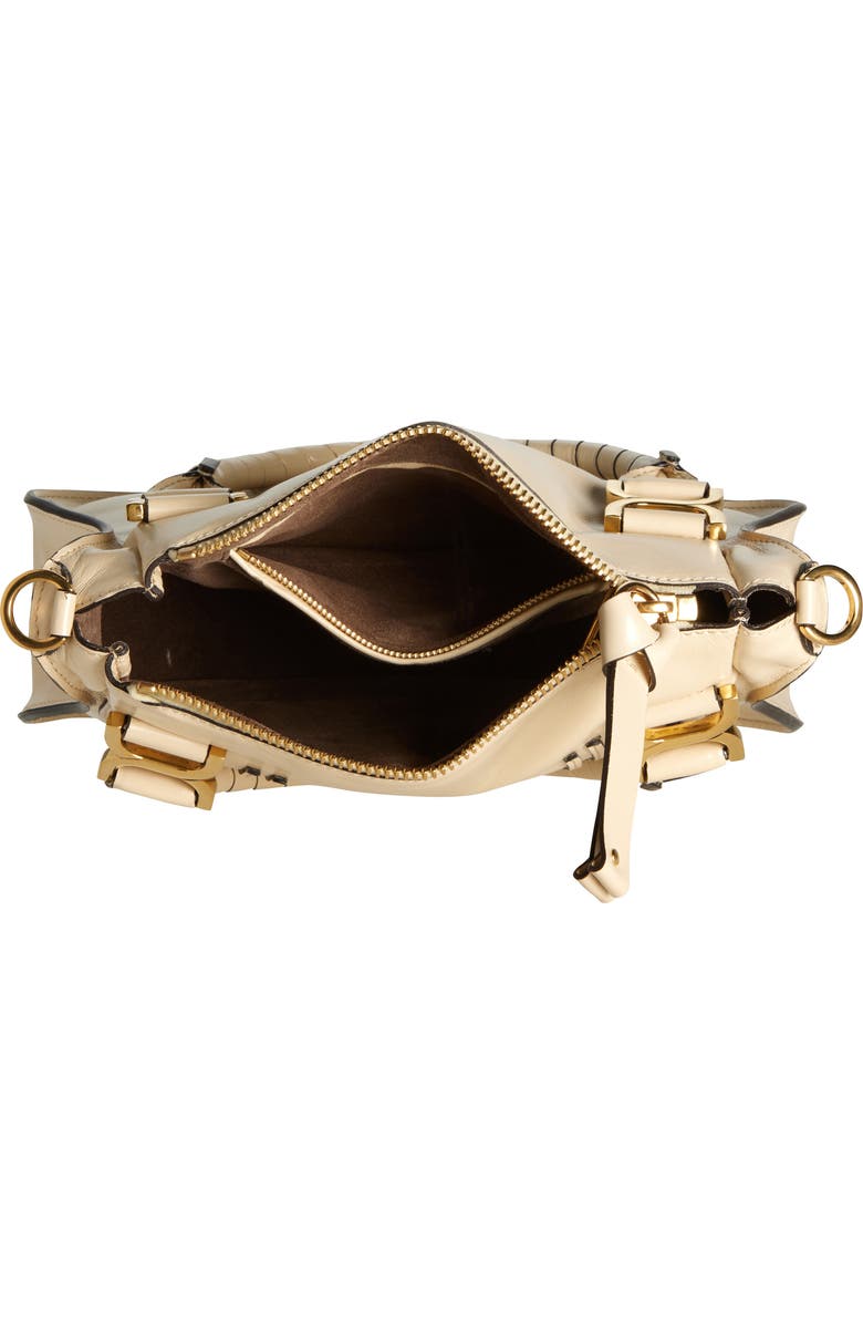 Chloé Small Marcie Leather Satchel, Alternate, color, Sweet Beige