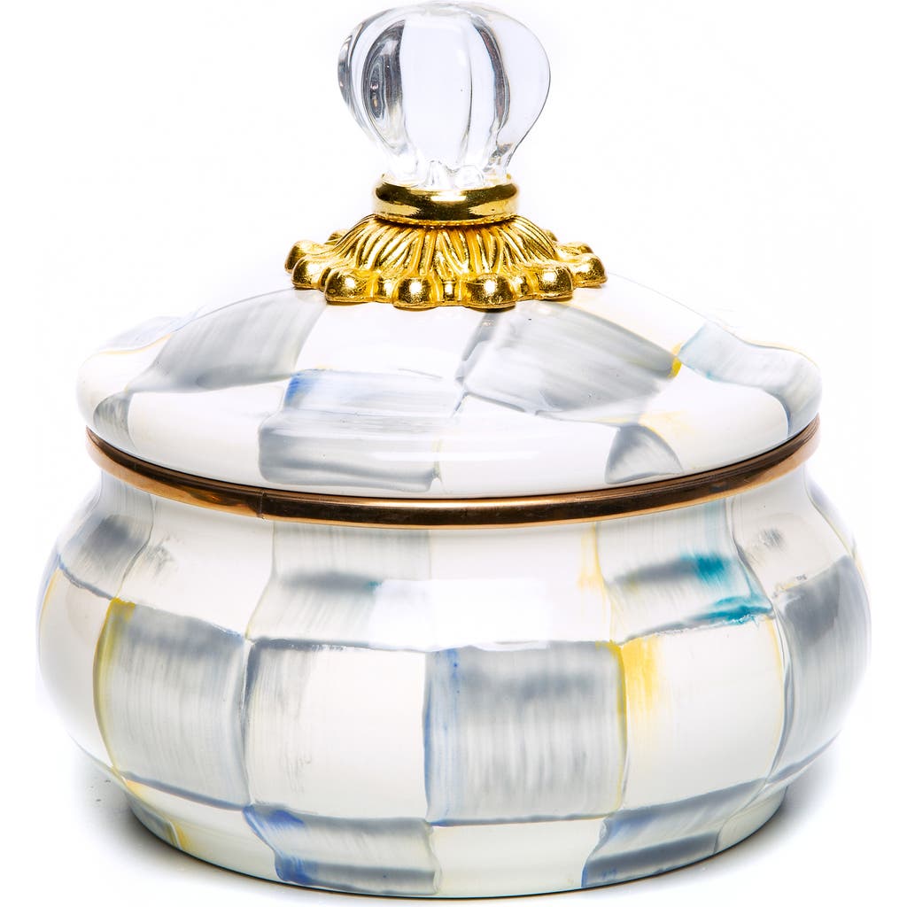 Mackenzie-childs Mackenzie Childs Sterling Check Enamel Squashed Pot