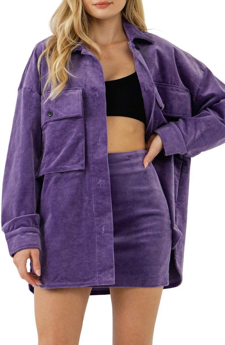 Grey Lab Corduroy Oversize Jacket, Main, color, Purple