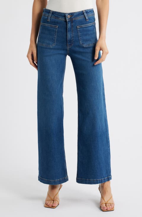★ ★ Women's Wide Leg Fit Mid Blue 375 Denim 47B Zona Wide Leg Denim Jeans – Cactus Rose Boutique, LLC