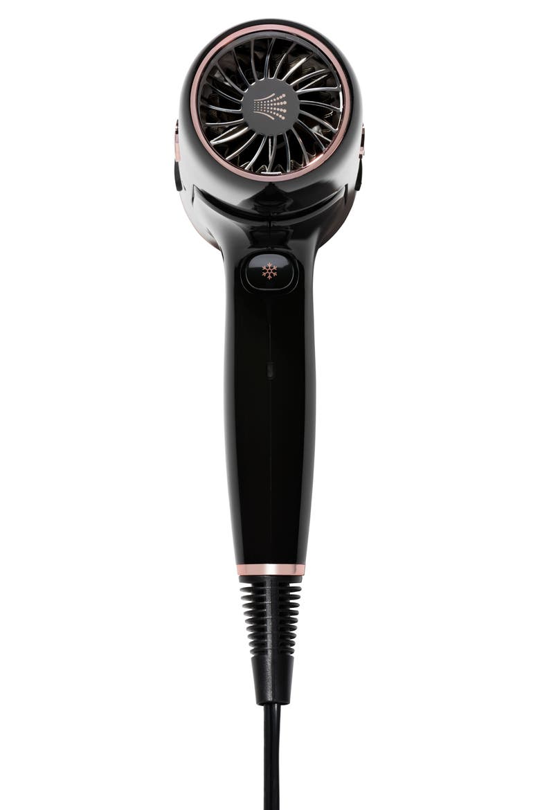 Cura Luxe Professional Ionic Hair Dryer with Auto Pause Sensor, Alternate, color, BLACK/ ROSE GOLD