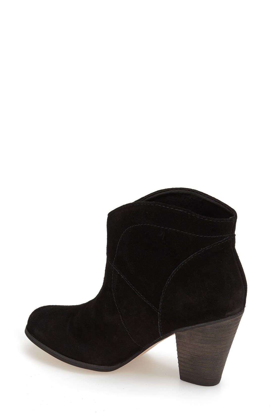 'Alba' Western Bootie, Alternate, color, BLACK SUEDE