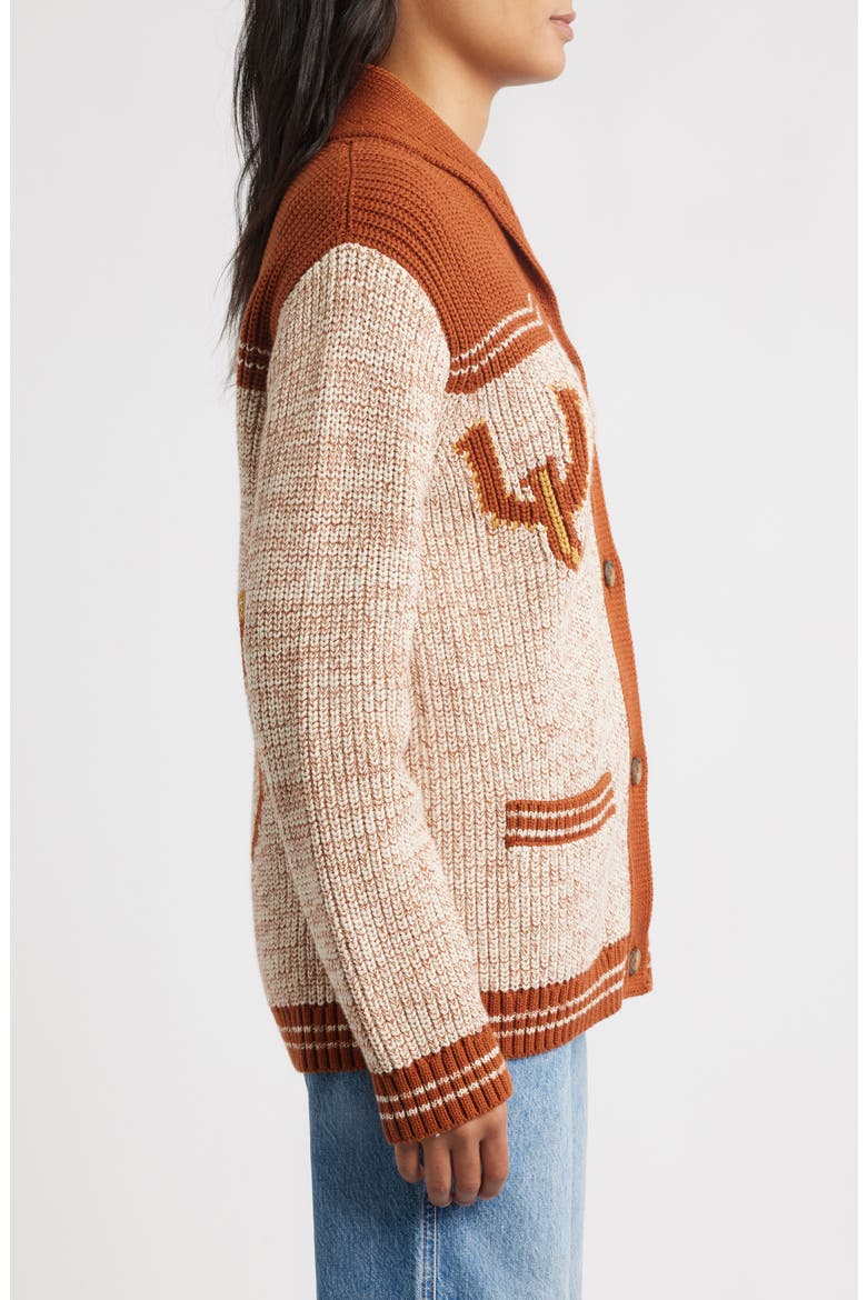 Heritage Cardigan, Alternate, color, ECRU HEATHER/ COPPER