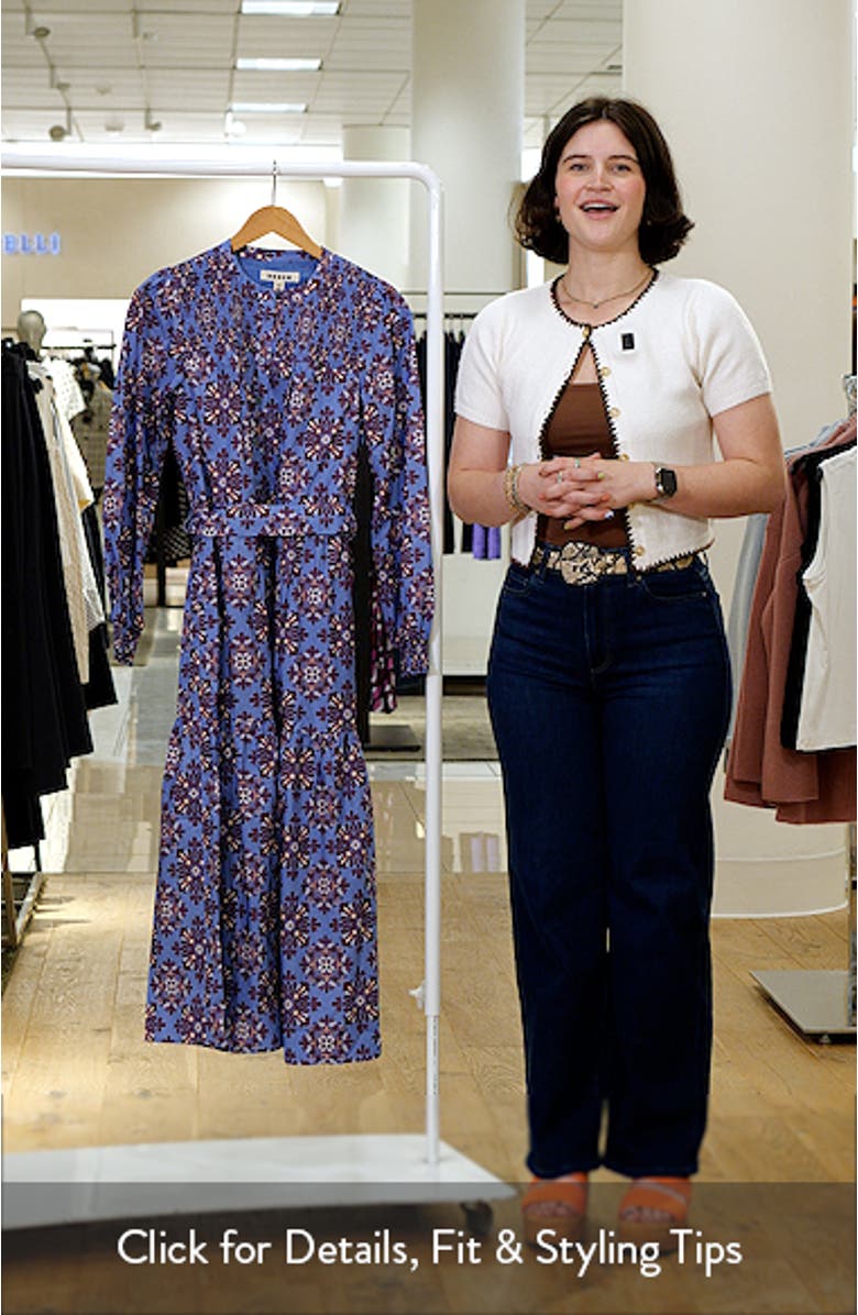 Floral Print Smock Yoke Maxi Dress, sales video thumbnail