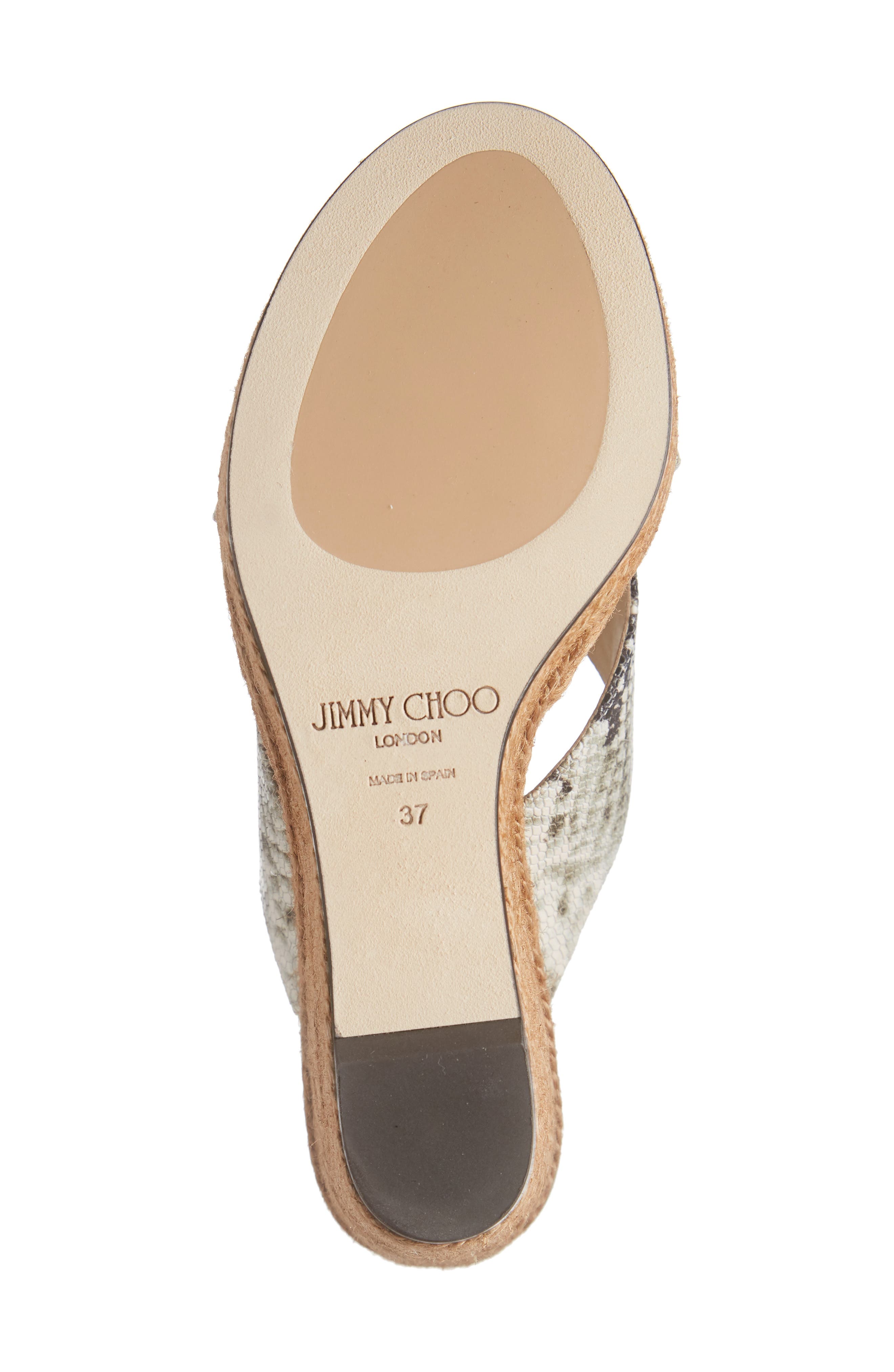 Jimmy Choo Dovina Snake Embossed Espadrille Platform Wedge, Alternate, color, 