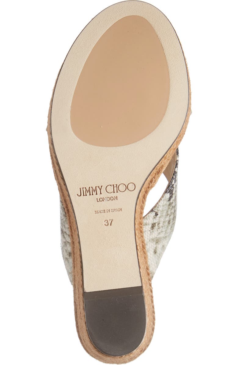 Jimmy Choo Dovina Snake Embossed Espadrille Platform Wedge, Alternate, color,