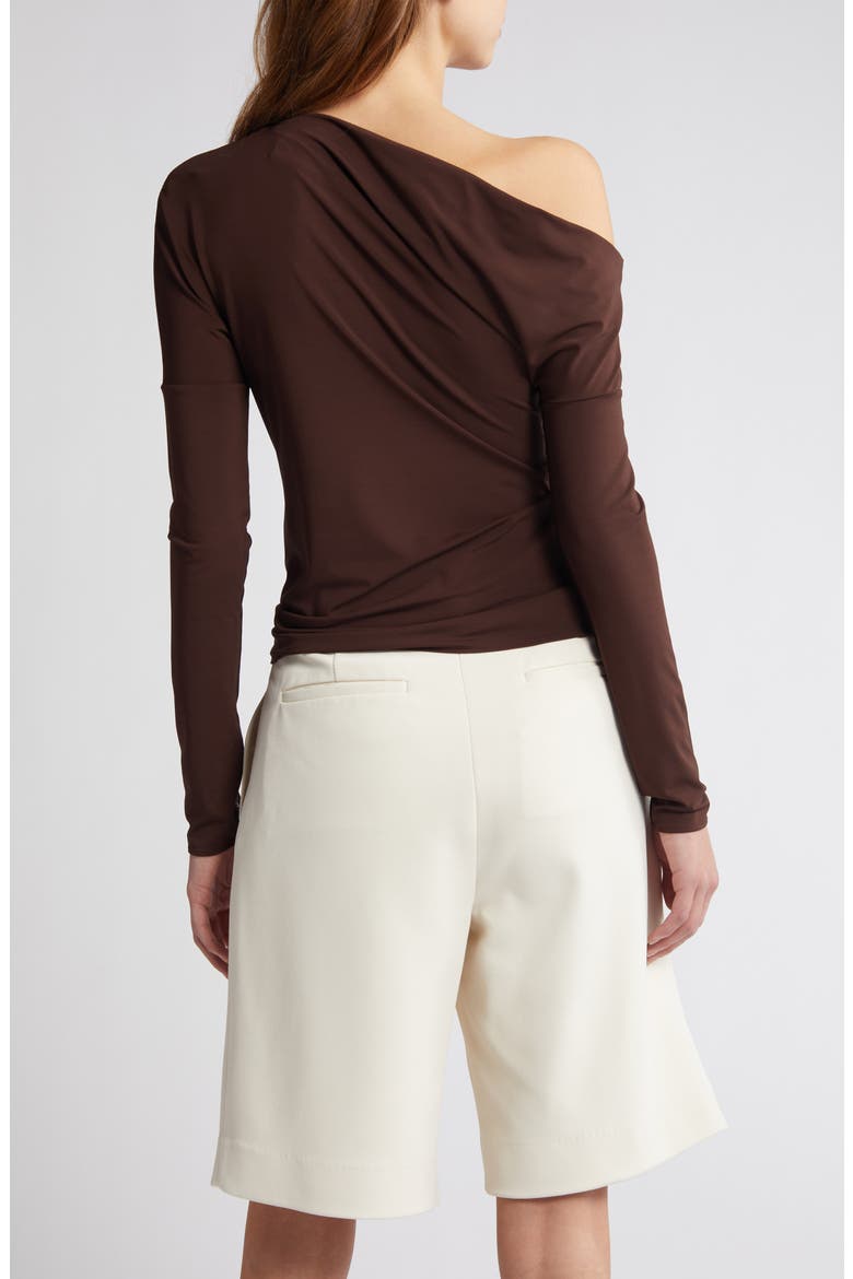 Anya One-Shoulder Knit Top, Alternate, color, CHOCOLATE