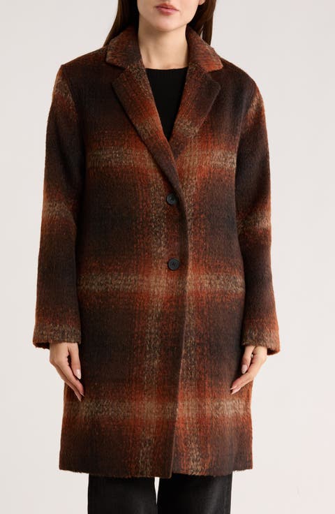 Plaid Single Breasted Coat