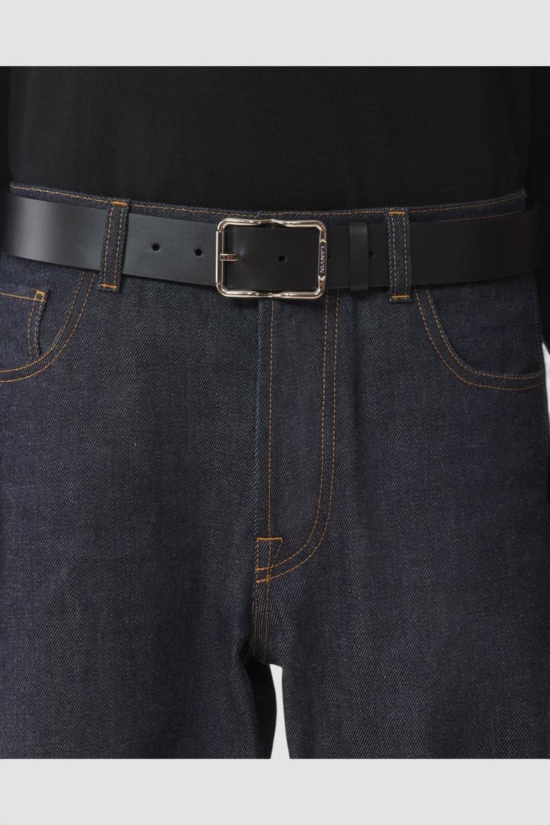 Signature Belt In Leather, Alternate, color, Black