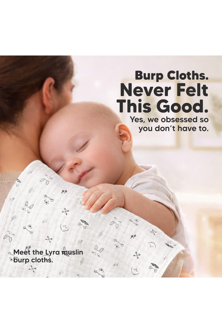 10-Pack Lyra Muslin Burp Cloths, Alternate, color, Nordic