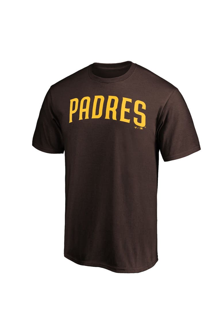 Men's Fanatics Branded Brown San Diego Padres Official Wordmark T-Shirt, Alternate, color, Brown