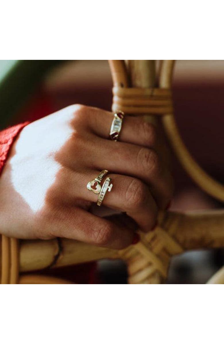 Ivy & Pearl Co. Key To My Heart Ring, Alternate, color, Gold