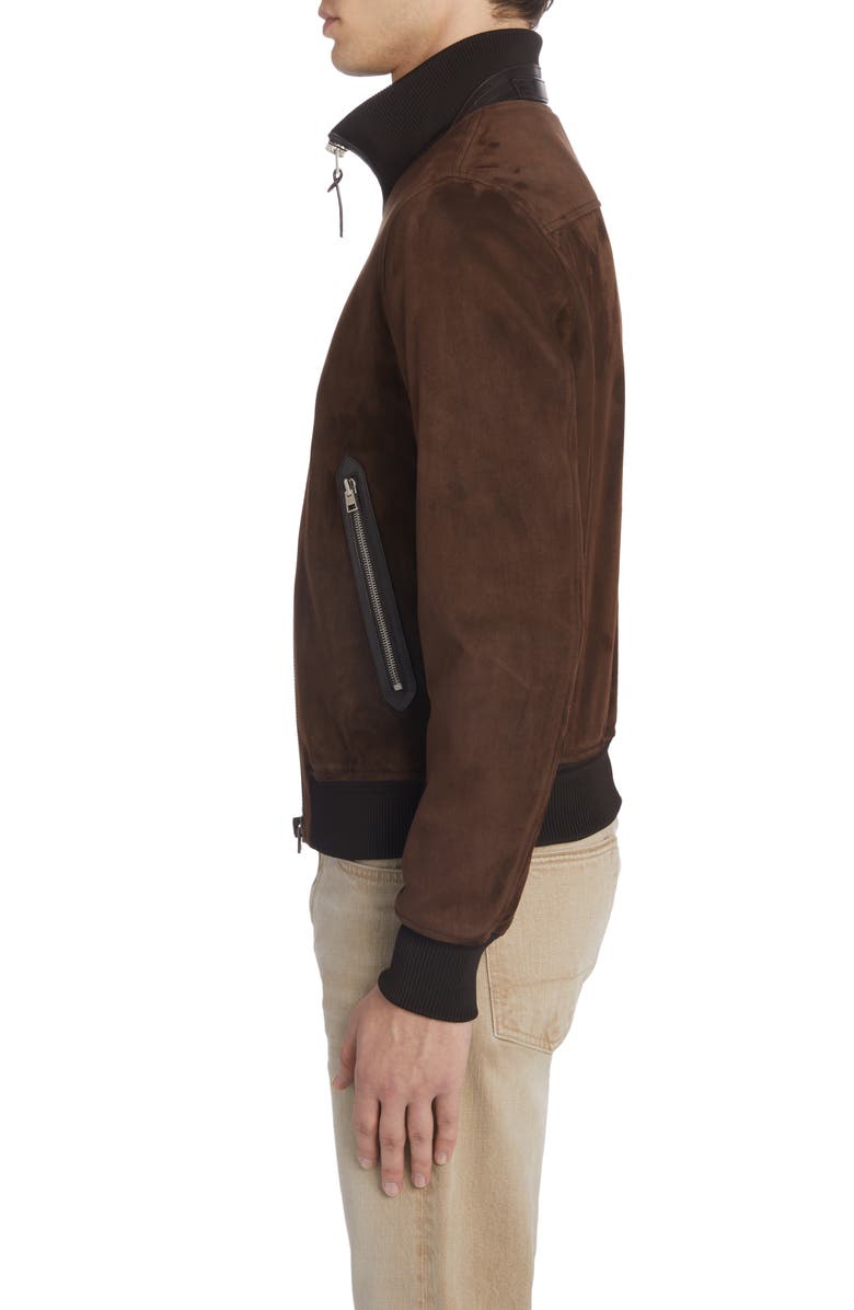 TOM FORD Suede Track Jacket, Alternate, color,