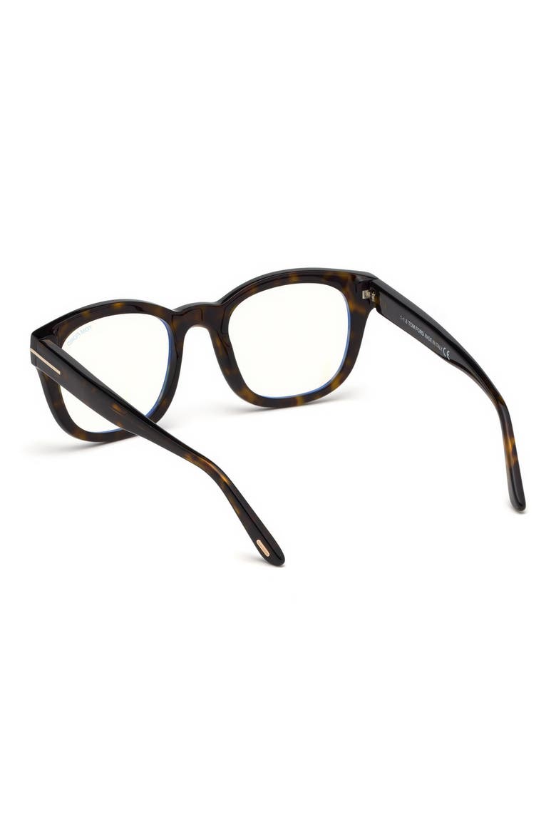 50mm Round Optical Glasses, Alternate, color, DARK HAVANA ROSE GOLD