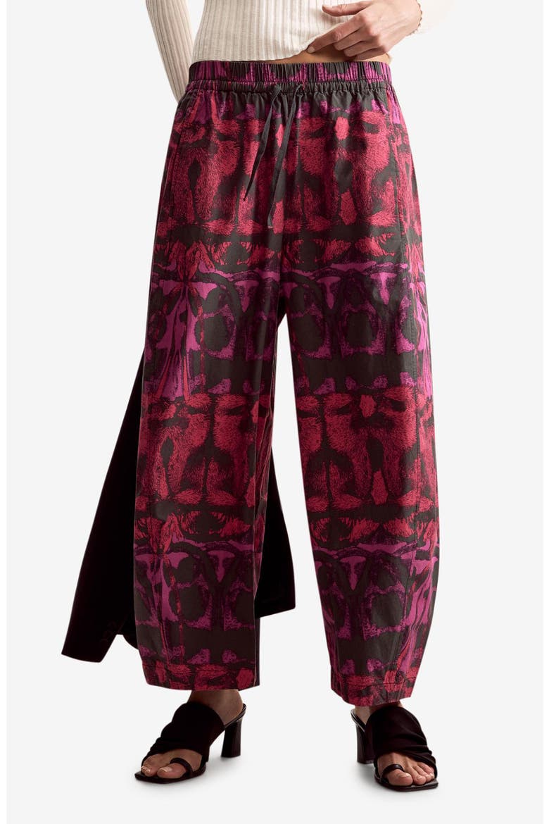 Abstract Print Wide Leg Pants, Main, color, RED MULTI