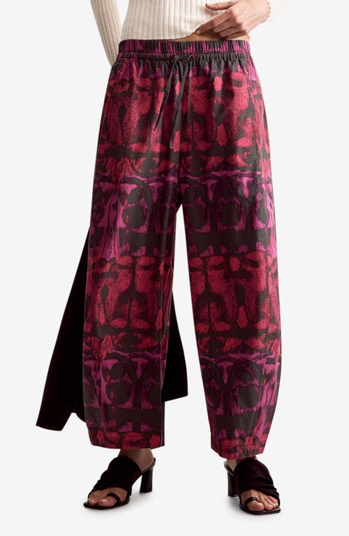 Desigual Abstract Print Wide Leg Pants In Multi