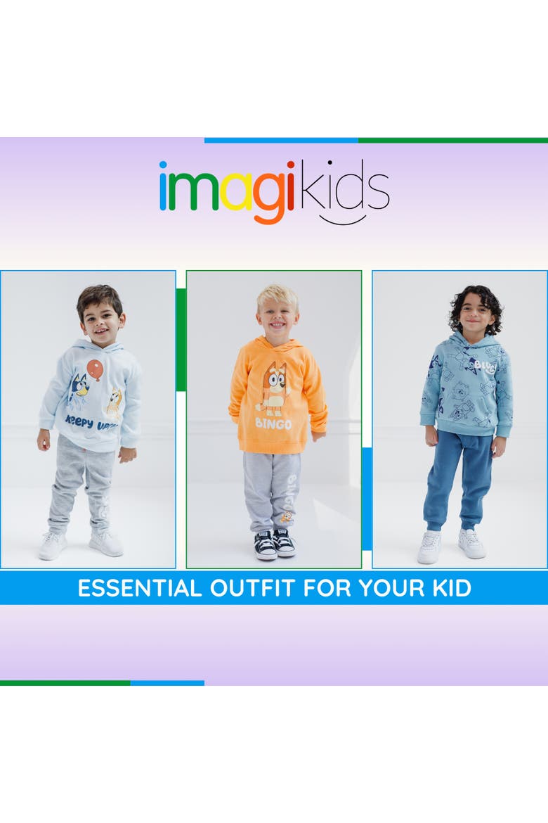 Fleece 2-Piece Hoodie and Pants Set, Alternate, color, Bluey AOP Blue