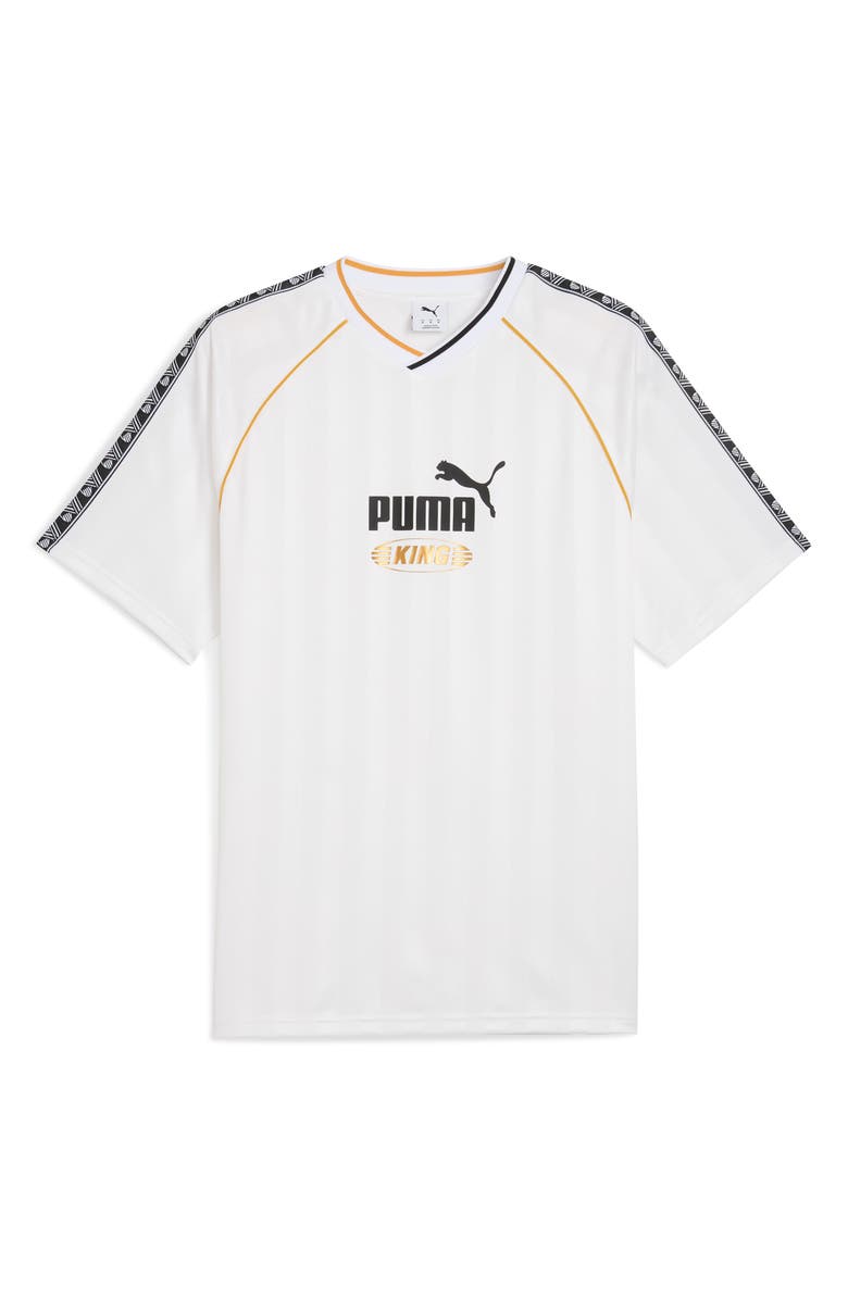 PUMA King Relaxed Performance Football Jersey, Alternate, color, Puma White