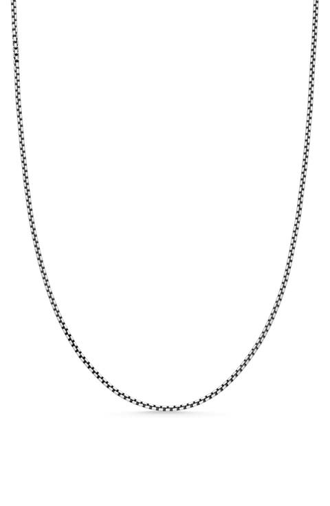 Box Chain Slider Necklace in Sterling Silver, 1.7mm