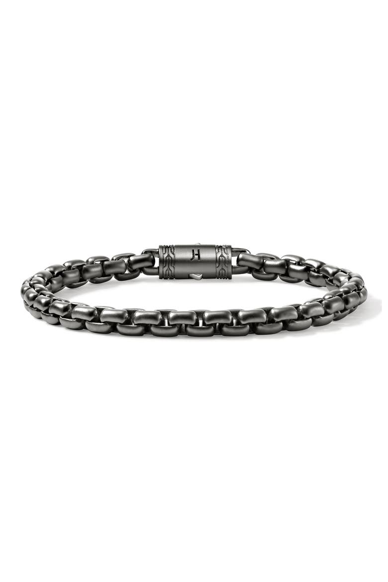 Box Chain Bracelet, 6mm, Main, color, DARK SILVER