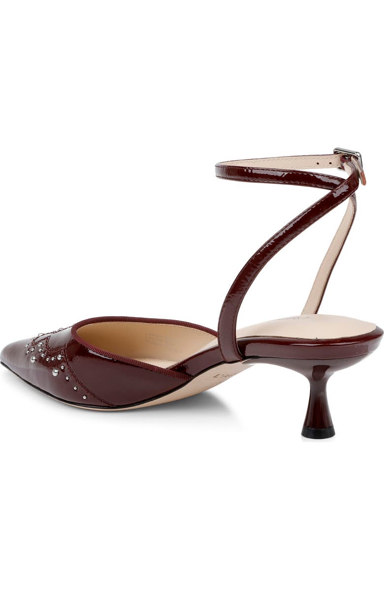 L'AGENCE Liana Ankle Strap Pointed Toe Pump, Alternate, color, Wine Patent
