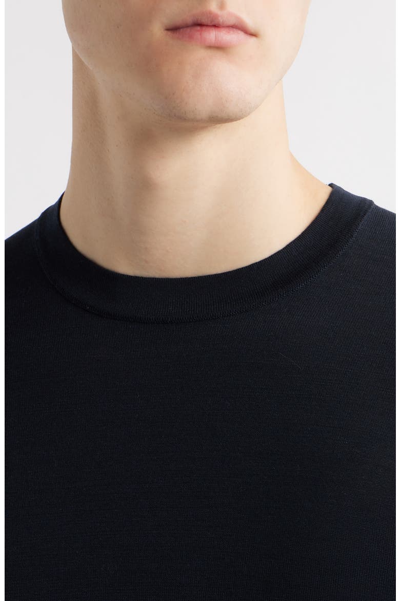 Wellington Cotton & Silk Crewneck T-Shirt, Alternate, color, MIDNIGHT