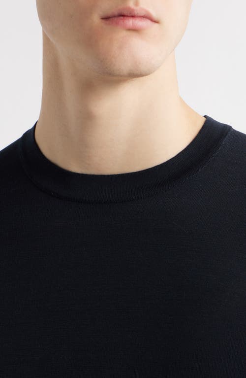 Jack Victor Wellington Heathered Cotton & Silk Crewneck T-shirt In Midnight
