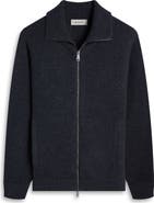 Bugatchi Wool Blend Zip Cardigan