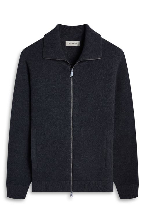Bugatchi Wool Blend Zip Cardigan In Gray