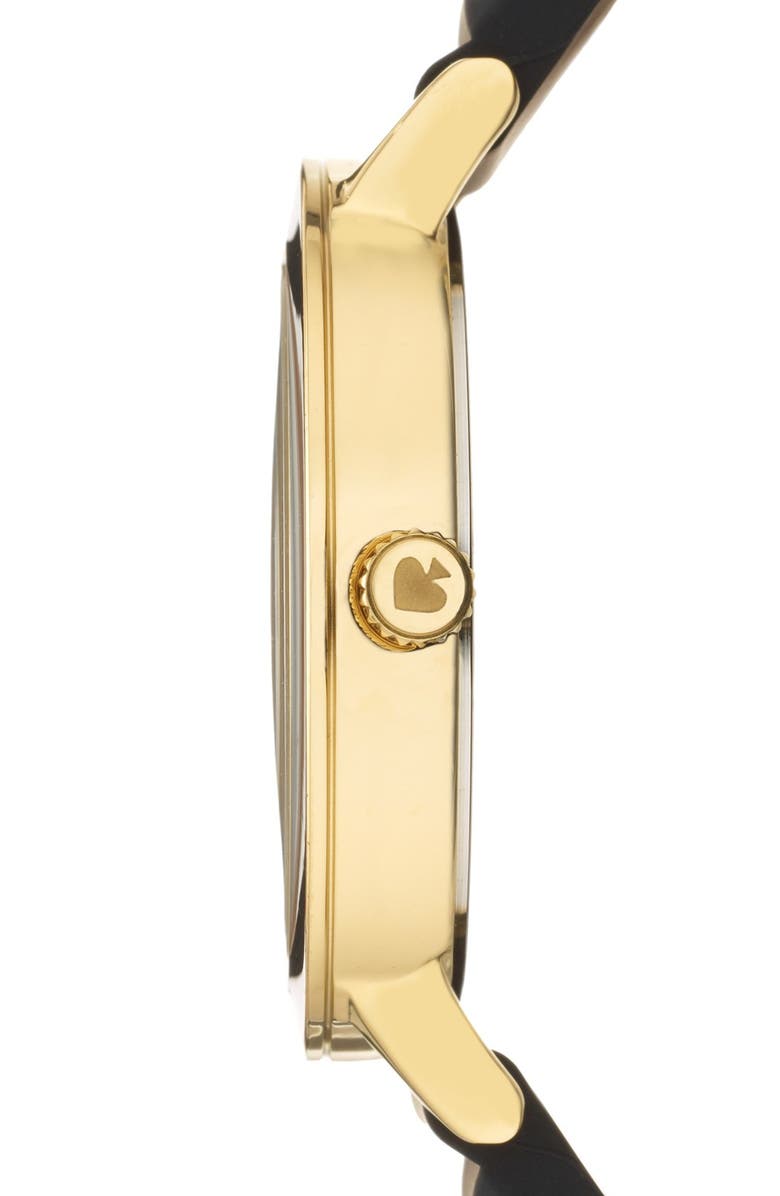 Kate Spade New York 'metro' enamel bezel silicone strap watch, 36mm, Alternate, color, 