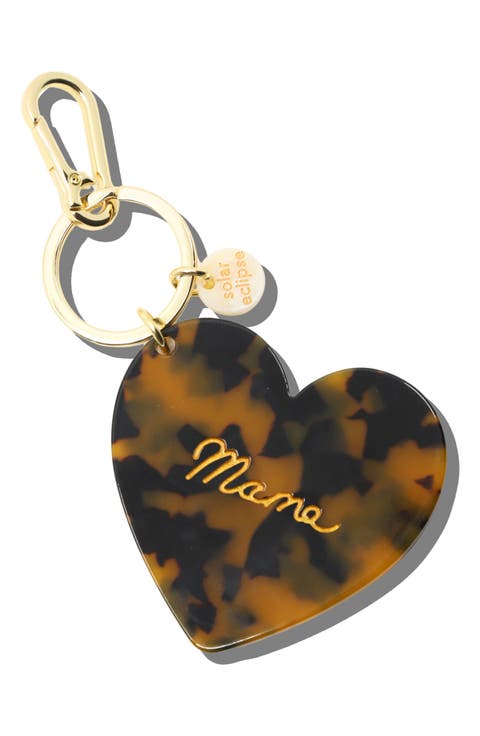 Mama Heart Hand Painted Key Chain Bag Charm