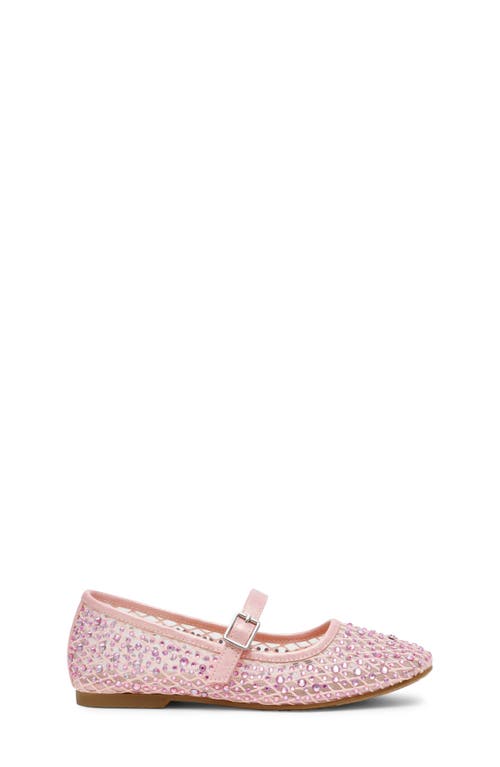 Shop Dolce Vita Dv By Kids' Blessed Rhinestone Mesh Mary Jane Flat In Pink