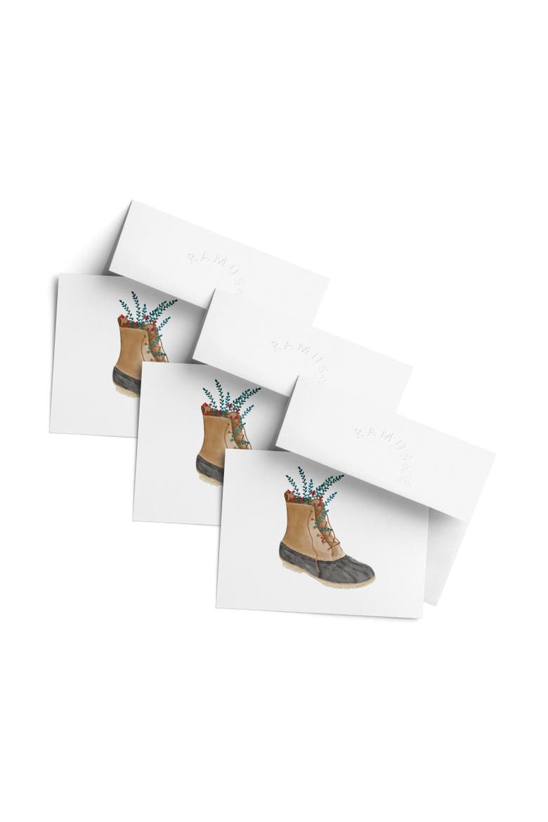 Winter/Holiday Greeting Card Pack Sets (3 ct) New England Boot, Main, color, Multi-Pack