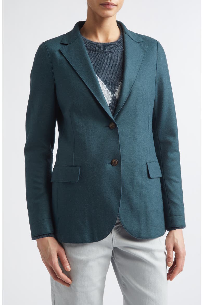 Raw Edge Wool Blend Jacket with Removable Hooded Dickey, Alternate, color, 178 DARK JADE