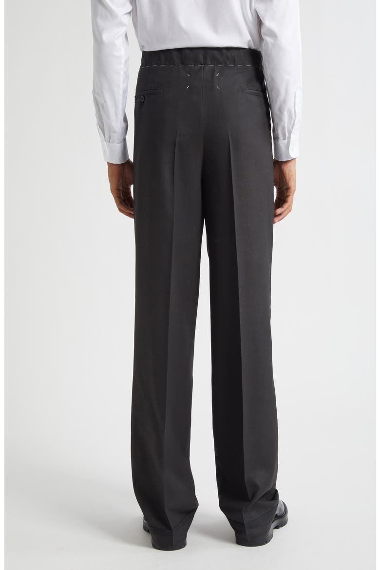 Pleated Mohair & Wool Pants, Alternate, color, DARK BROWN