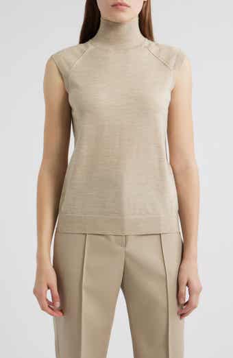BOSS Fipini Turtleneck Sleeveless Virgin Wool Sweater
