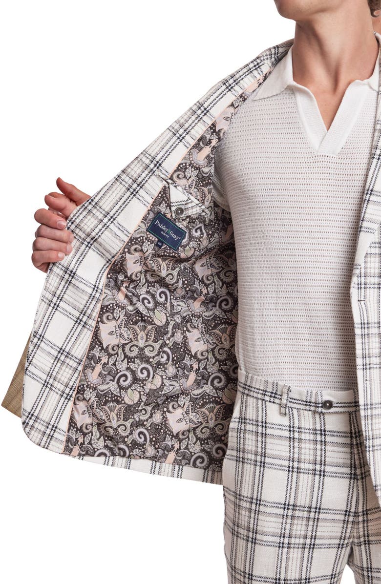 PAISLEY & GRAY Dover Slim Fit Plaid Sport Coat, Alternate, color, White Blk Grey Check