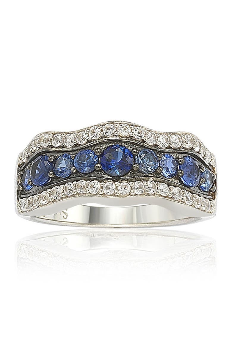 SUZY LEVIAN Sapphire & Diamond Wave Ring, Main, color, Blue