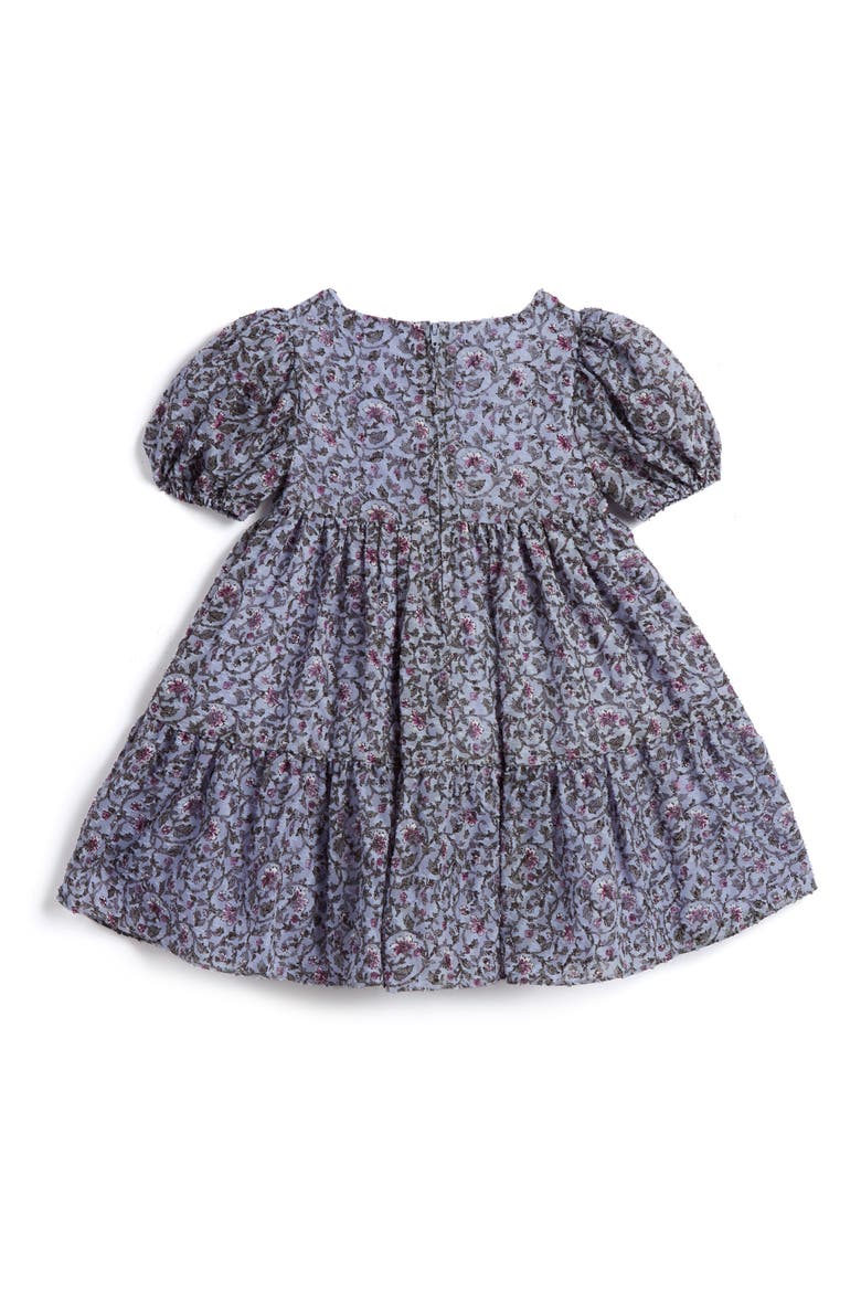 Kids' Olive Boho Floral Print Party Dress & Bloomers, Alternate, color, BLUE