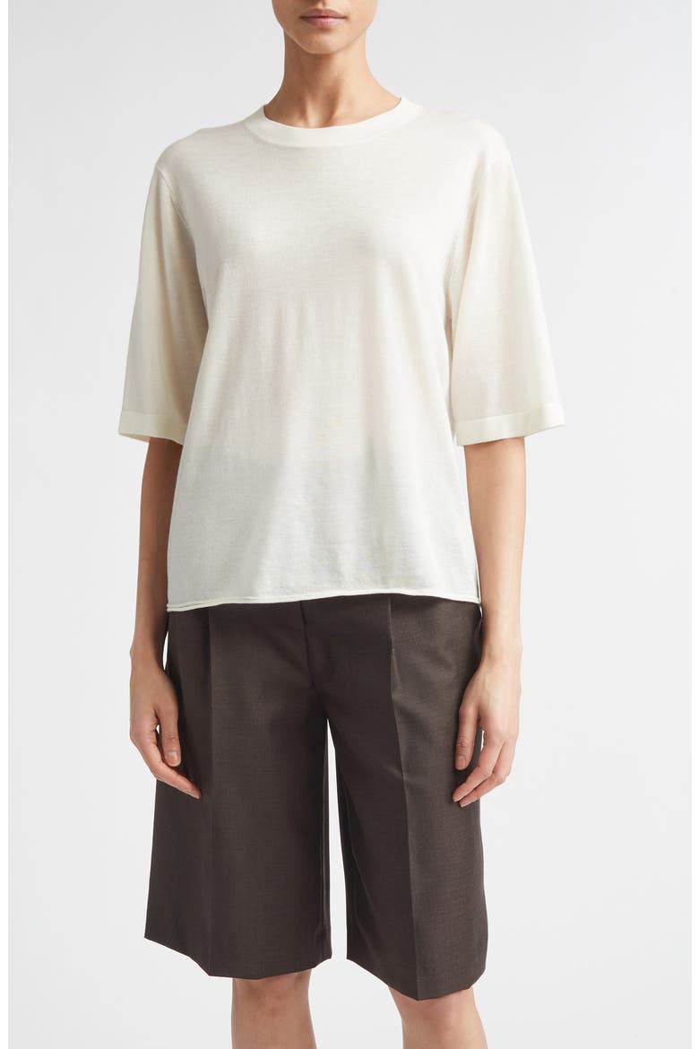 Nala Cashmere T-Shirt, Main, color, IVORY