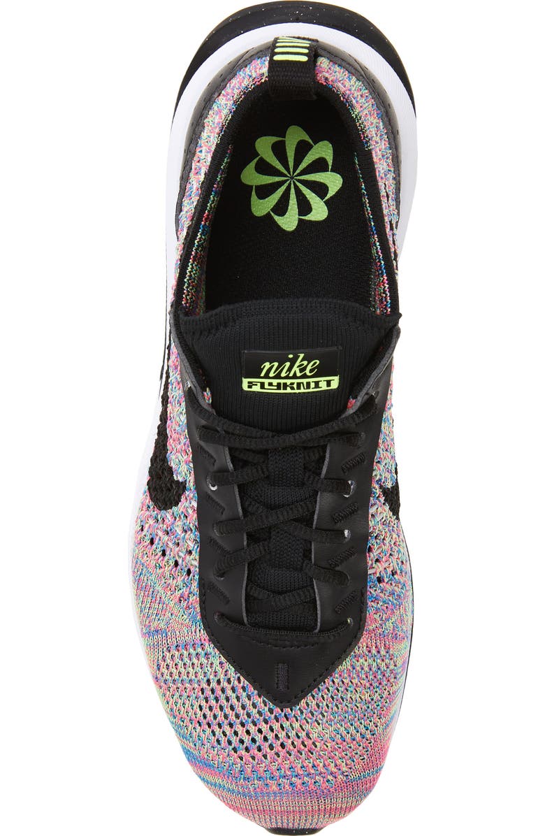 Nike Air Max Flyknit Racer Sneaker, Alternate, color, Green/ Black/ Pink/ Blue