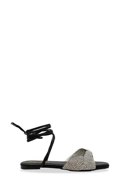 Chase & Chloe Chase And Chloe Eve Rhinestone Ankle Wrap Sandal