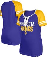 New Era Women's New Era Purple Minnesota Vikings Raglan Lace-Up T-Shirt