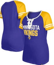 New Era Women's New Era Purple Minnesota Vikings Raglan Lace-Up T-Shirt
