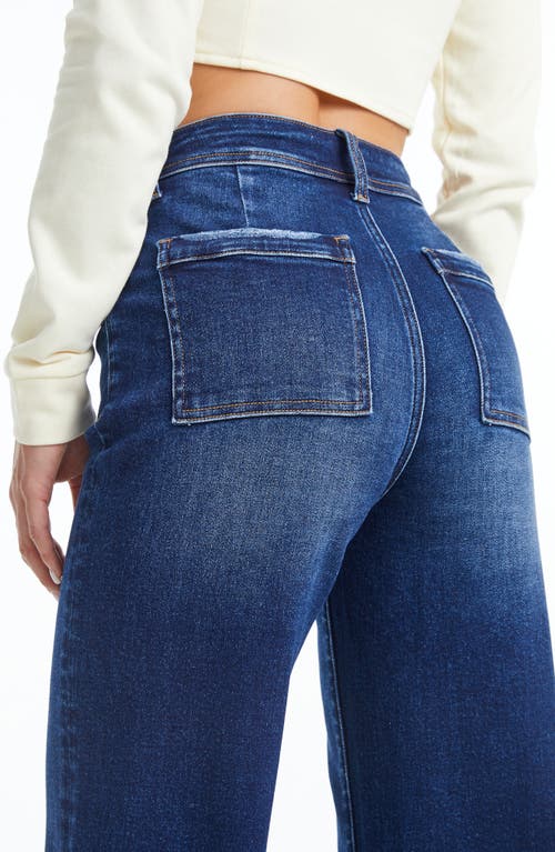 Bayeas Seamed High Waist Raw Hem Crop Wide Leg Jeans