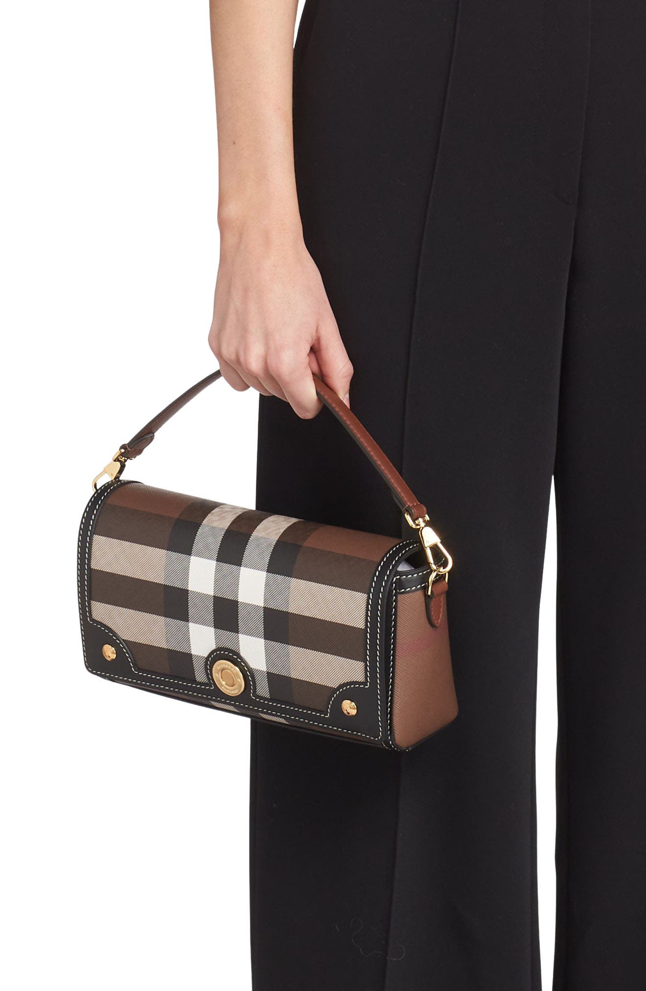 Burberry Small Note Check Crossbody Bag, Alternate, color, 