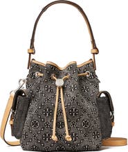 Tory Burch T Monogram Denim Bucket Bag