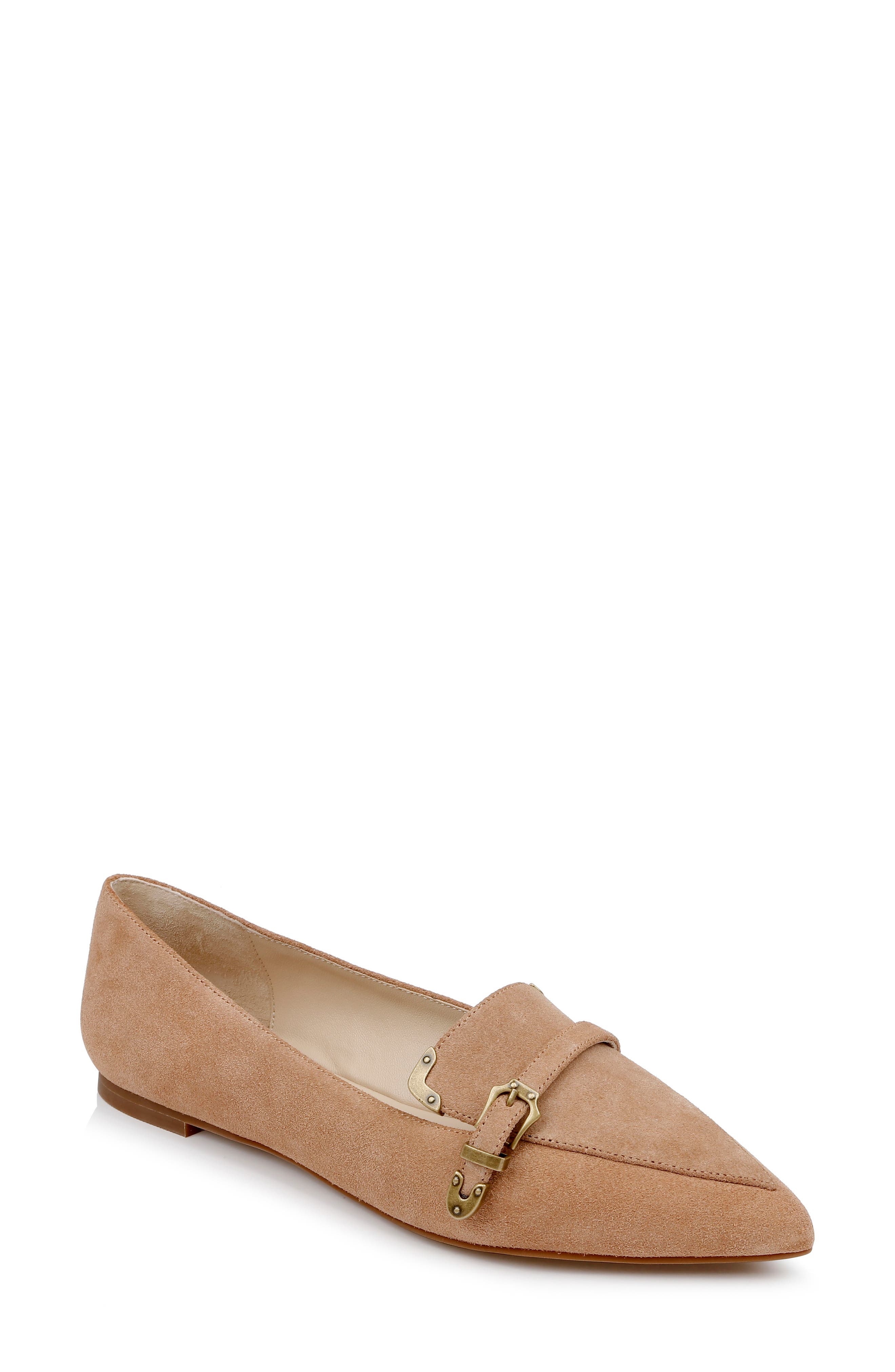 Brielle Pointed Toe Loafer, Main, color, SAND SUEDE